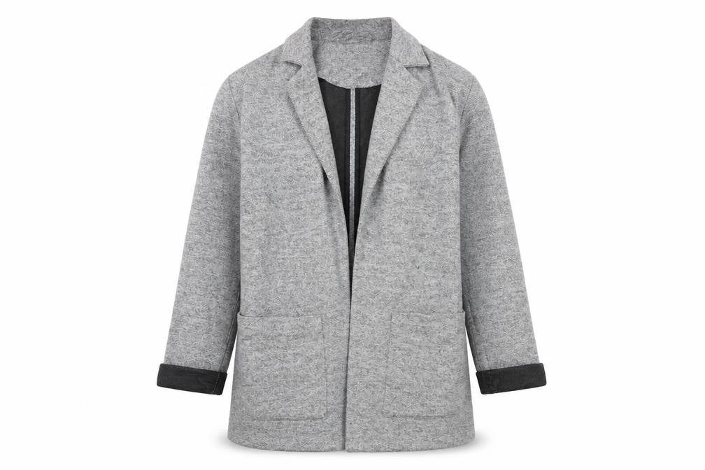 River Island Women Grey Size 12 Cotton Blend Knit Coatigan