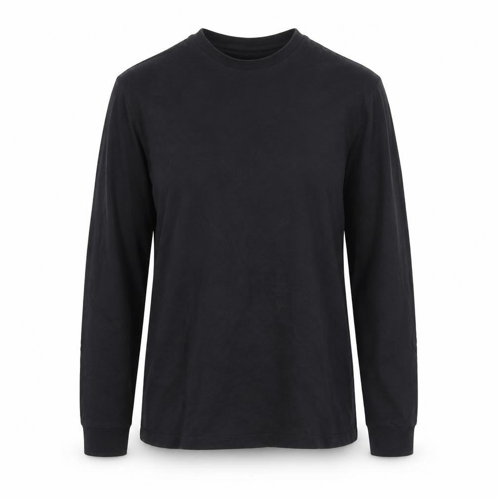 Front view of ASOS DESIGN Women's Black XS Long Sleeve Cotton Art Print T-Shirt