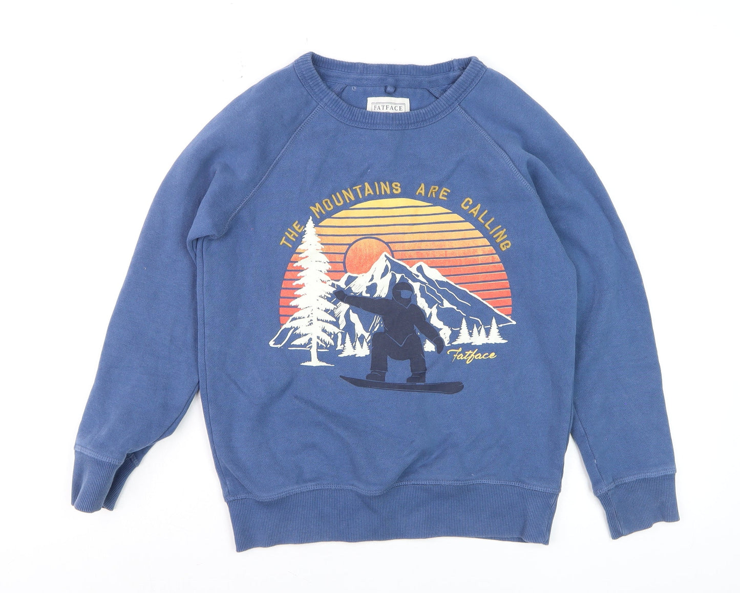 FatFace Boys Blue Graphic Print Pullover Sweatshirt 10-11 Years