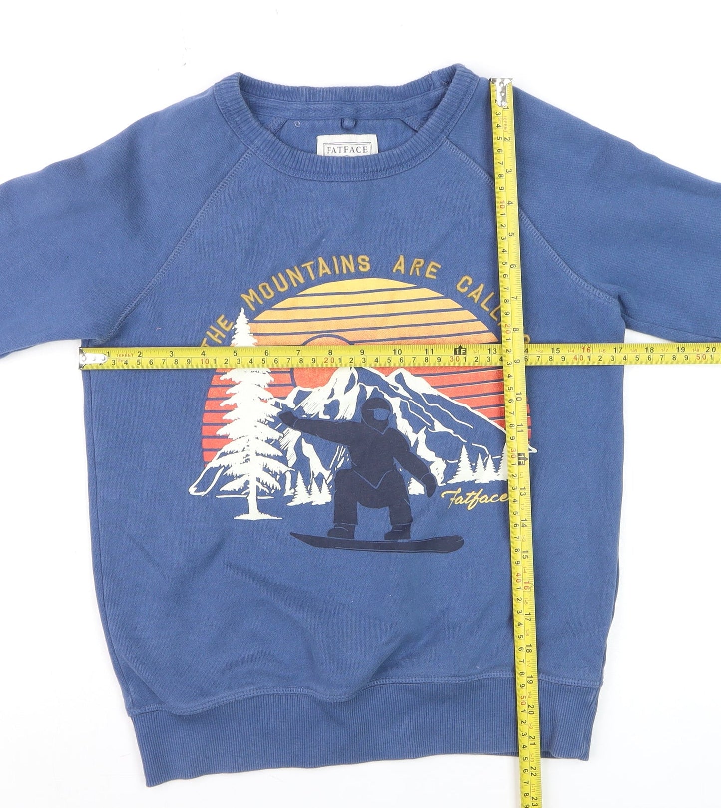 FatFace Boys Blue Graphic Print Pullover Sweatshirt 10-11 Years