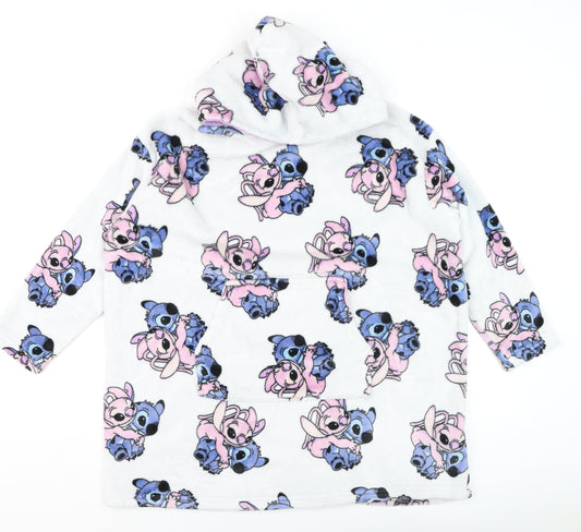 Disney Girls White Lilo & Stitch Fleece Hooded Robe 9-12 Years