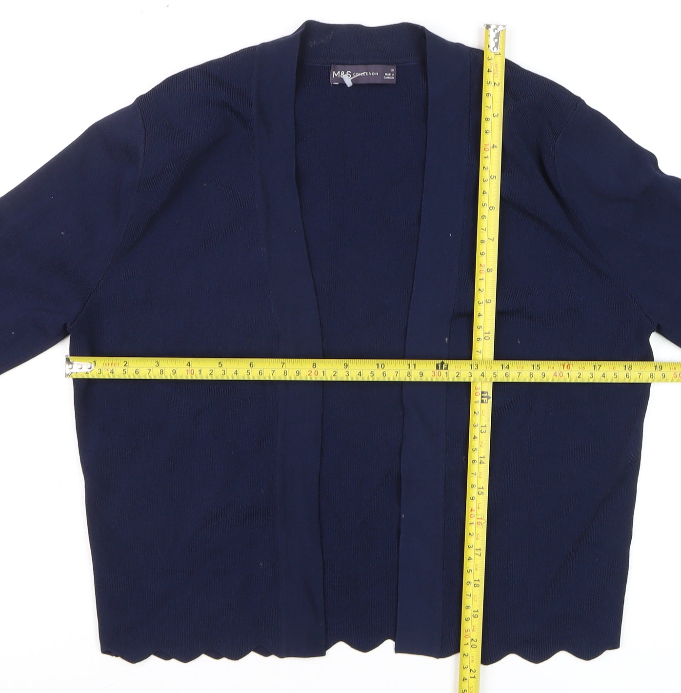 Marks and Spencer Womens Blue Size 10 Knit Open Cardigan