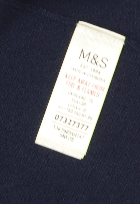 Marks and Spencer Womens Blue Size 10 Knit Open Cardigan