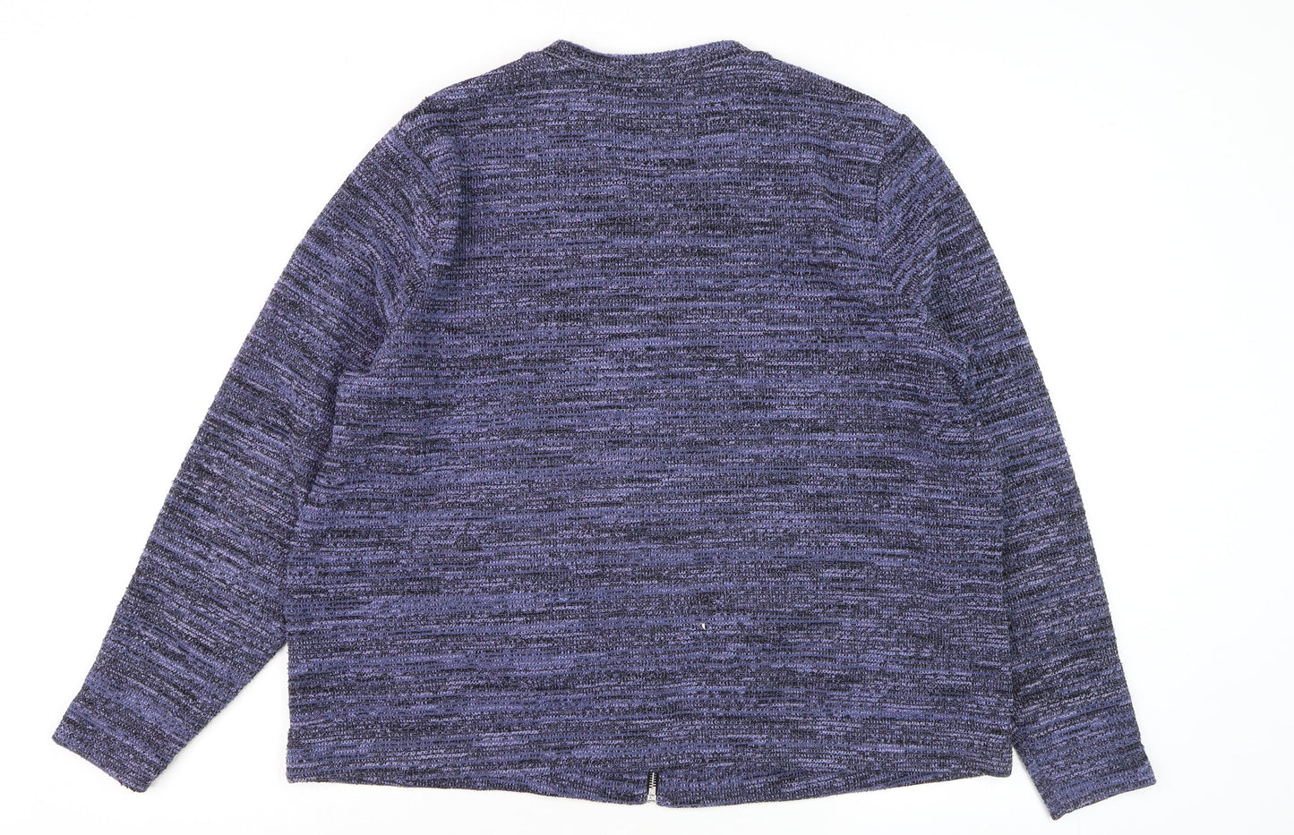 Marks and Spencer Women Blue Full Zip Knit Jumper Size 20