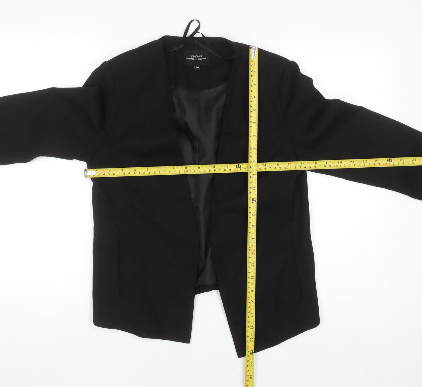Papaya Women Black Regular Fit Tailored Blazer Jacket Size 10