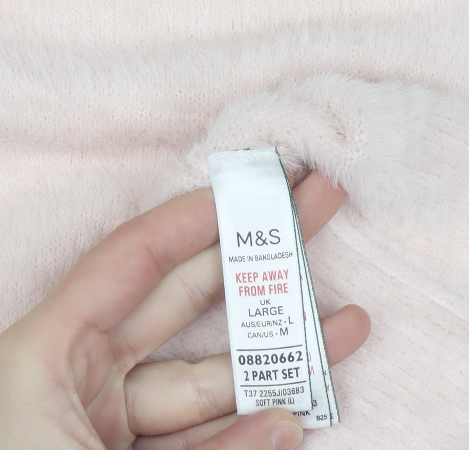 Marks and Spencer Womens Soft Pink L Pullover Knit Jumper