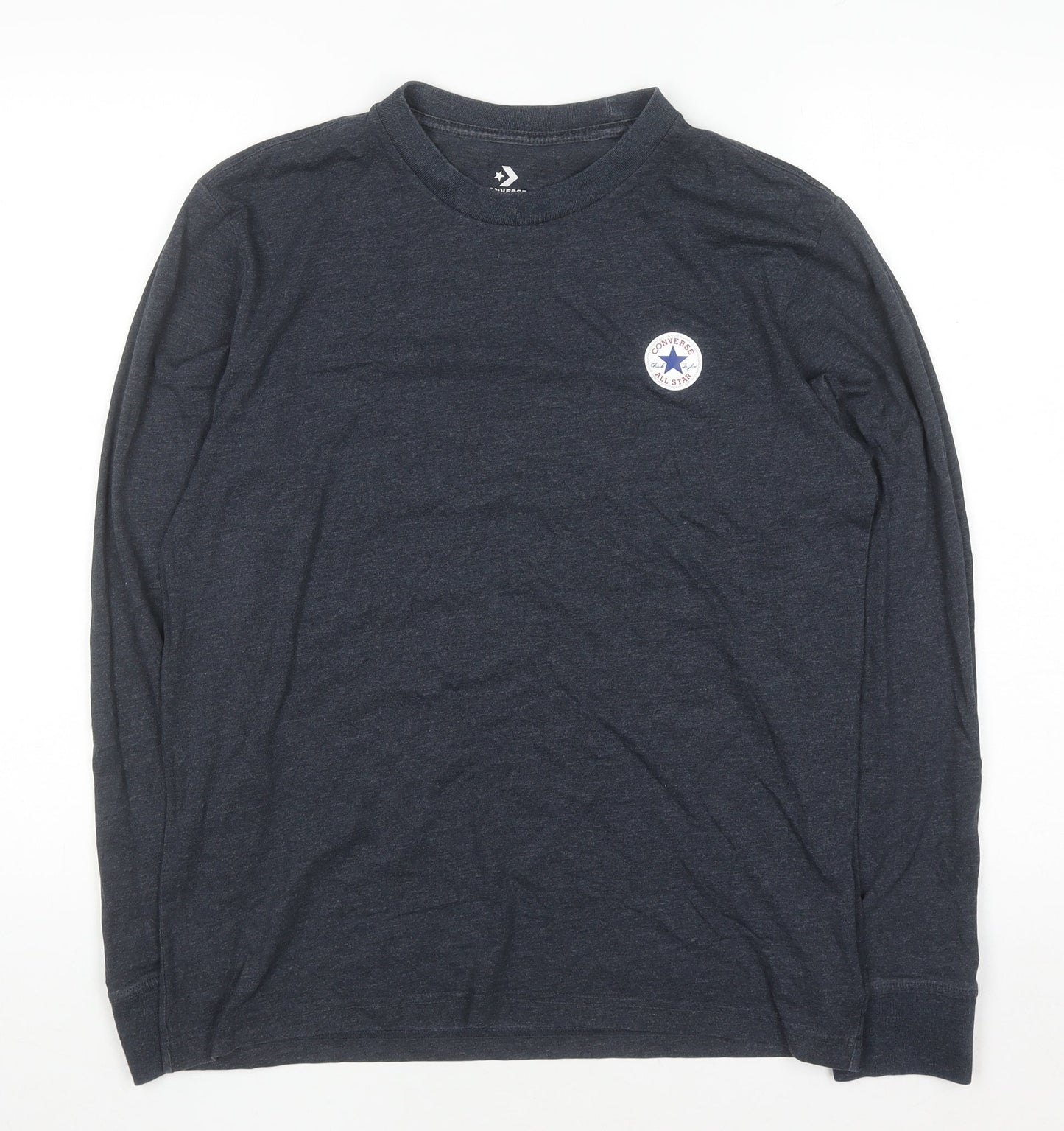 Converse Men's Blue Long Sleeve Crew Neck Casual Top Size S