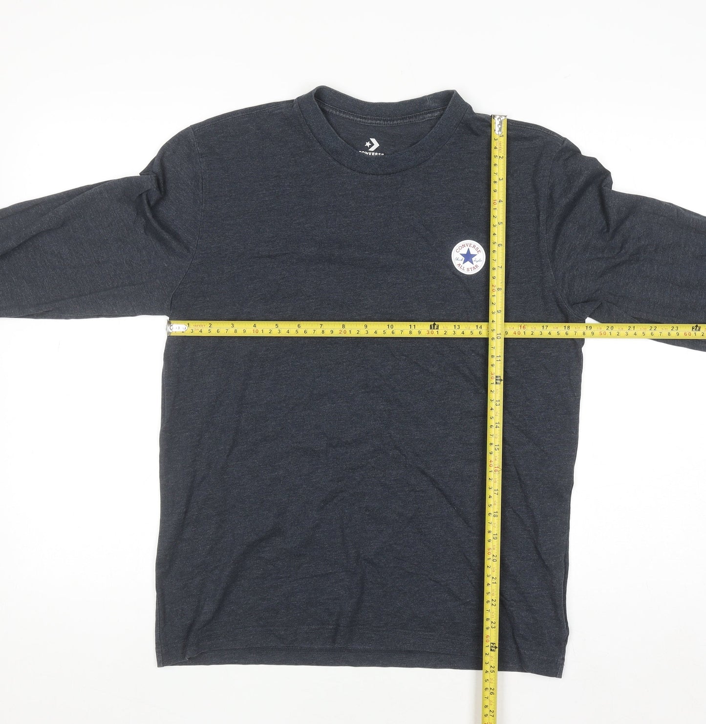 Converse Men's Blue Long Sleeve Crew Neck Casual Top Size S