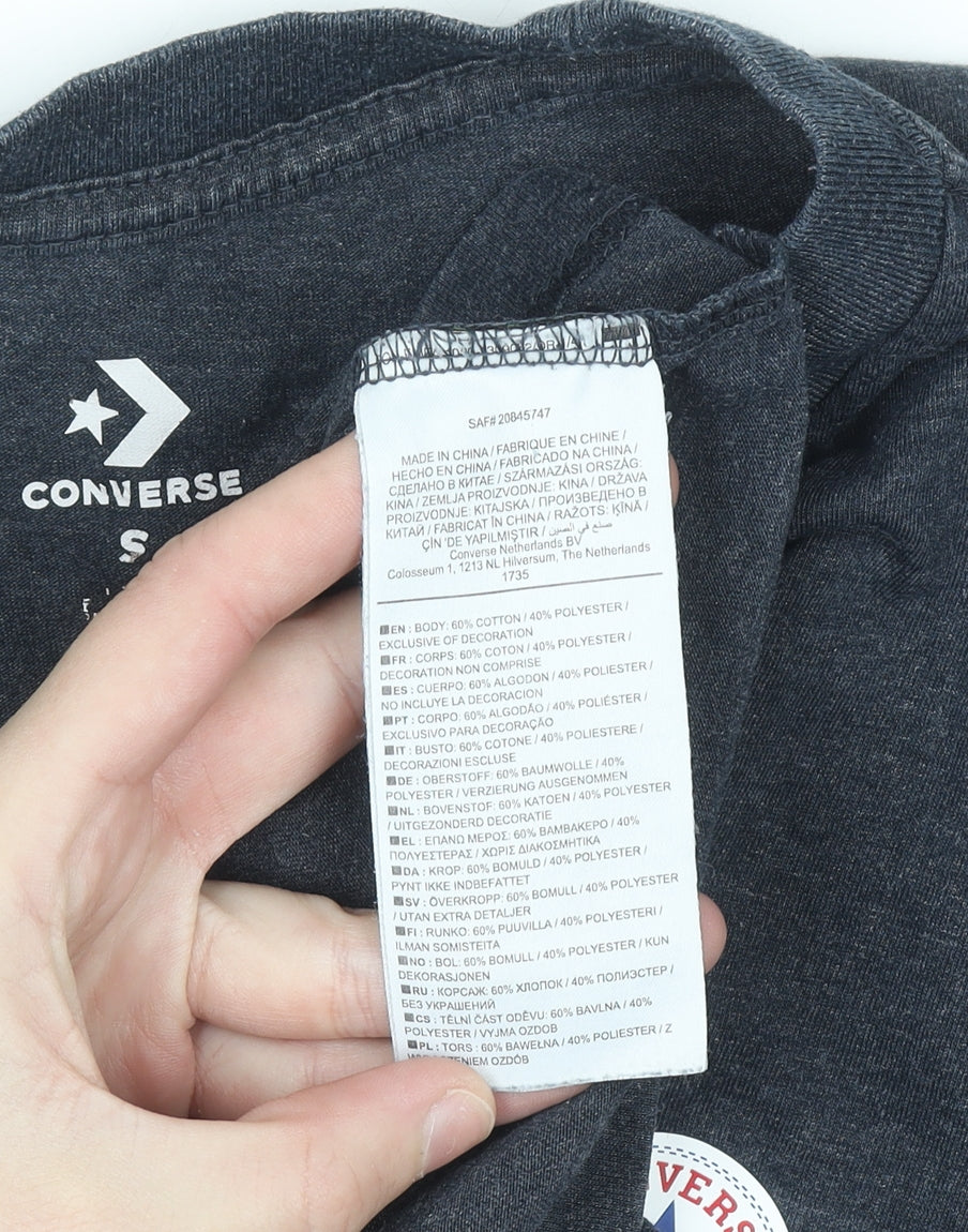 Converse Men's Blue Long Sleeve Crew Neck Casual Top Size S
