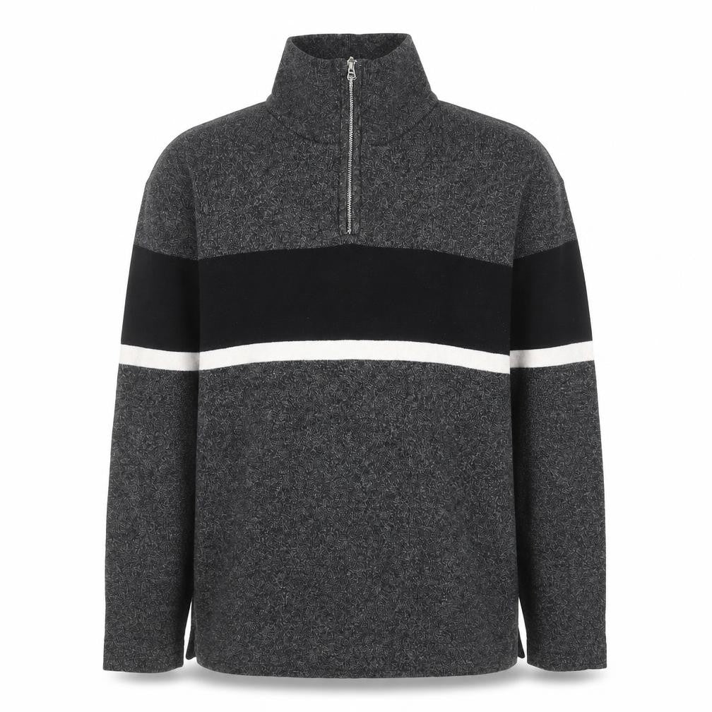 H&M Men's Grey Half Zip Knit Sweatshirt Size M Regular Fit