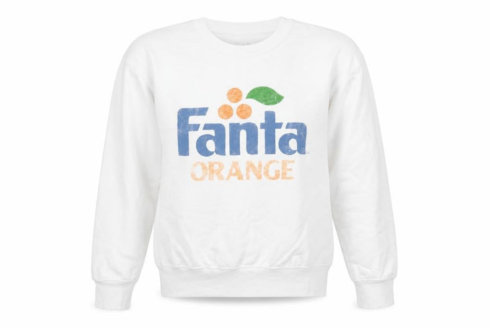 Fanta White XS Women's Graphic Crew Neck Pullover Sweatshirt