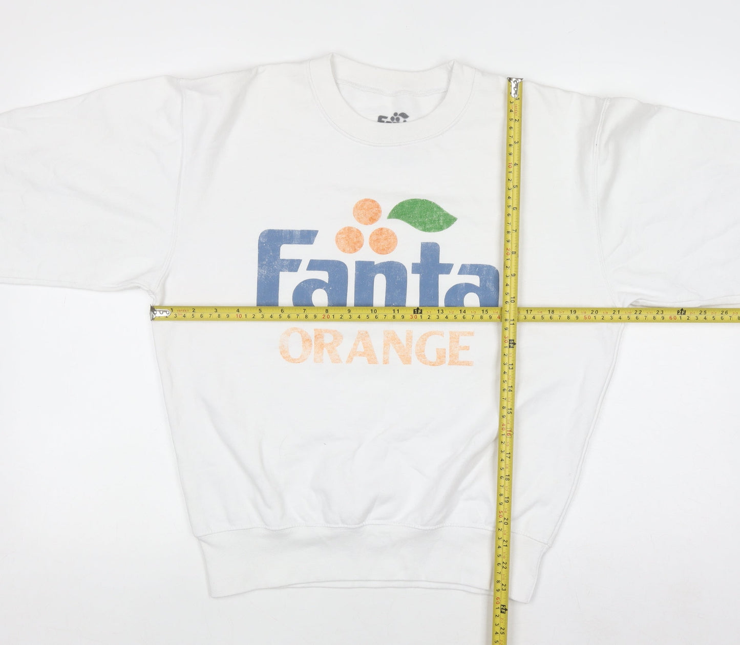 Fanta White XS Women's Graphic Crew Neck Pullover Sweatshirt
