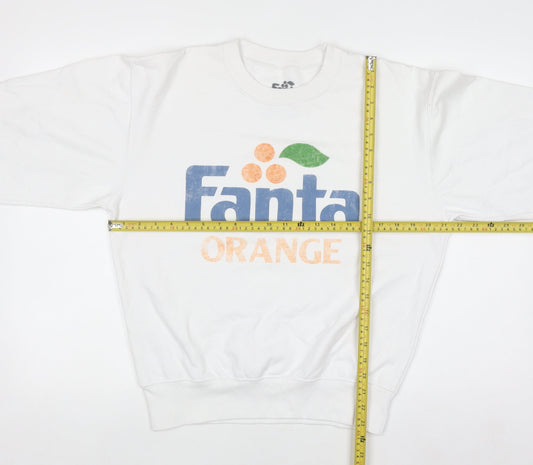 Fanta White XS Women's Graphic Crew Neck Pullover Sweatshirt