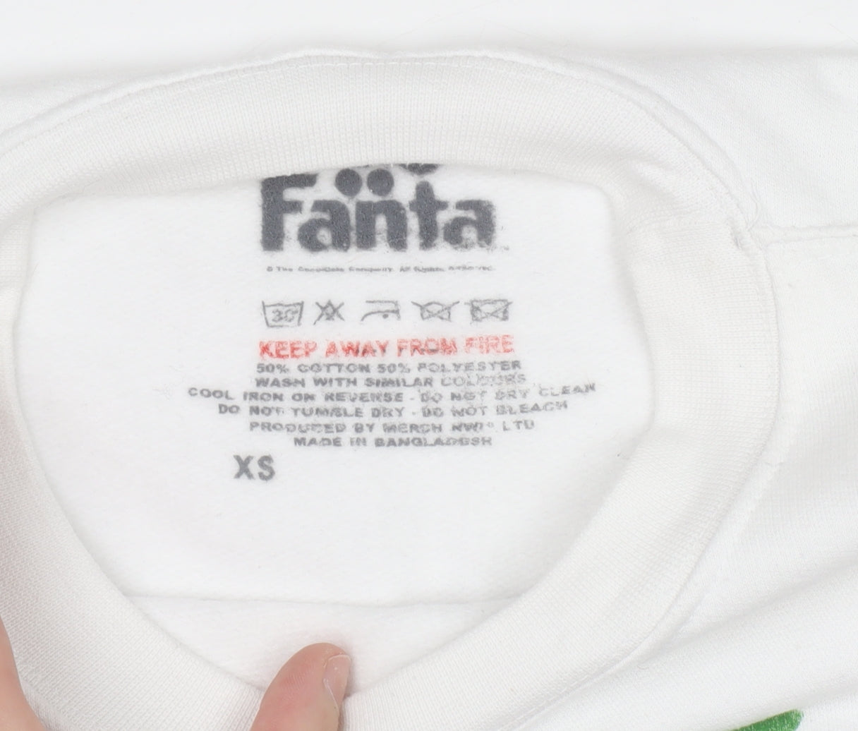 Fanta White XS Women's Graphic Crew Neck Pullover Sweatshirt