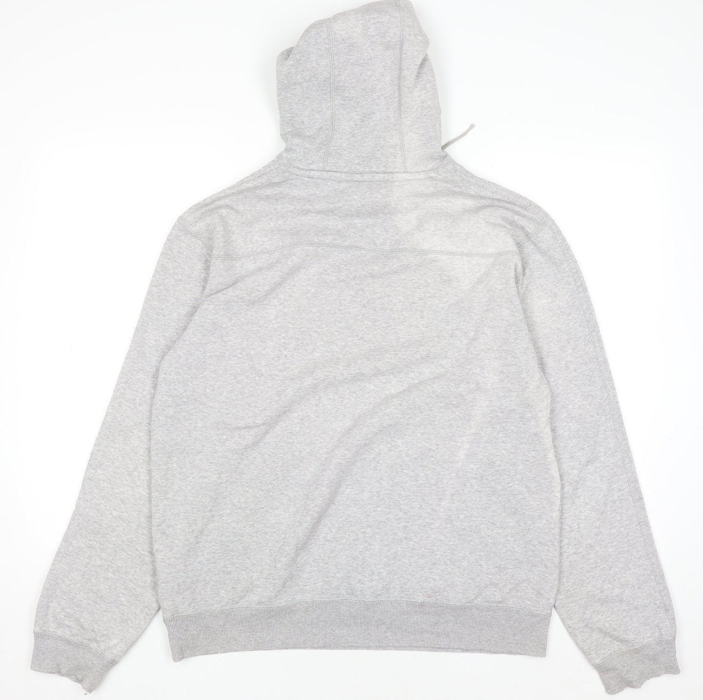 Adidas Men's Grey Pullover Hoodie Medium Logo Fleece Sweatshirt