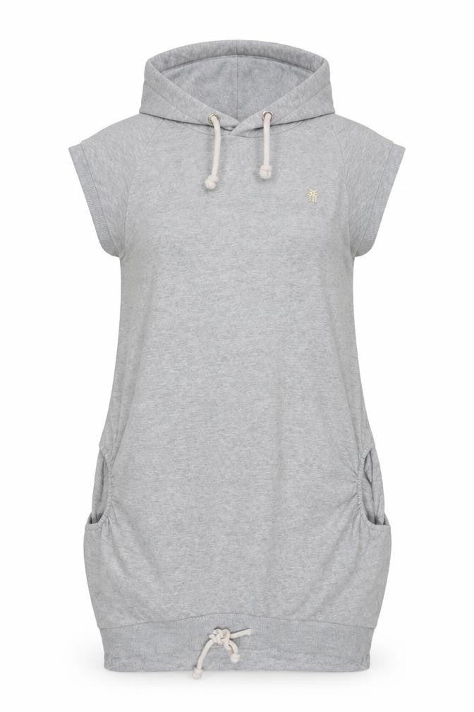 Fenchurch Women's Grey Short Sleeve Pullover Hoodie Tunic Size S