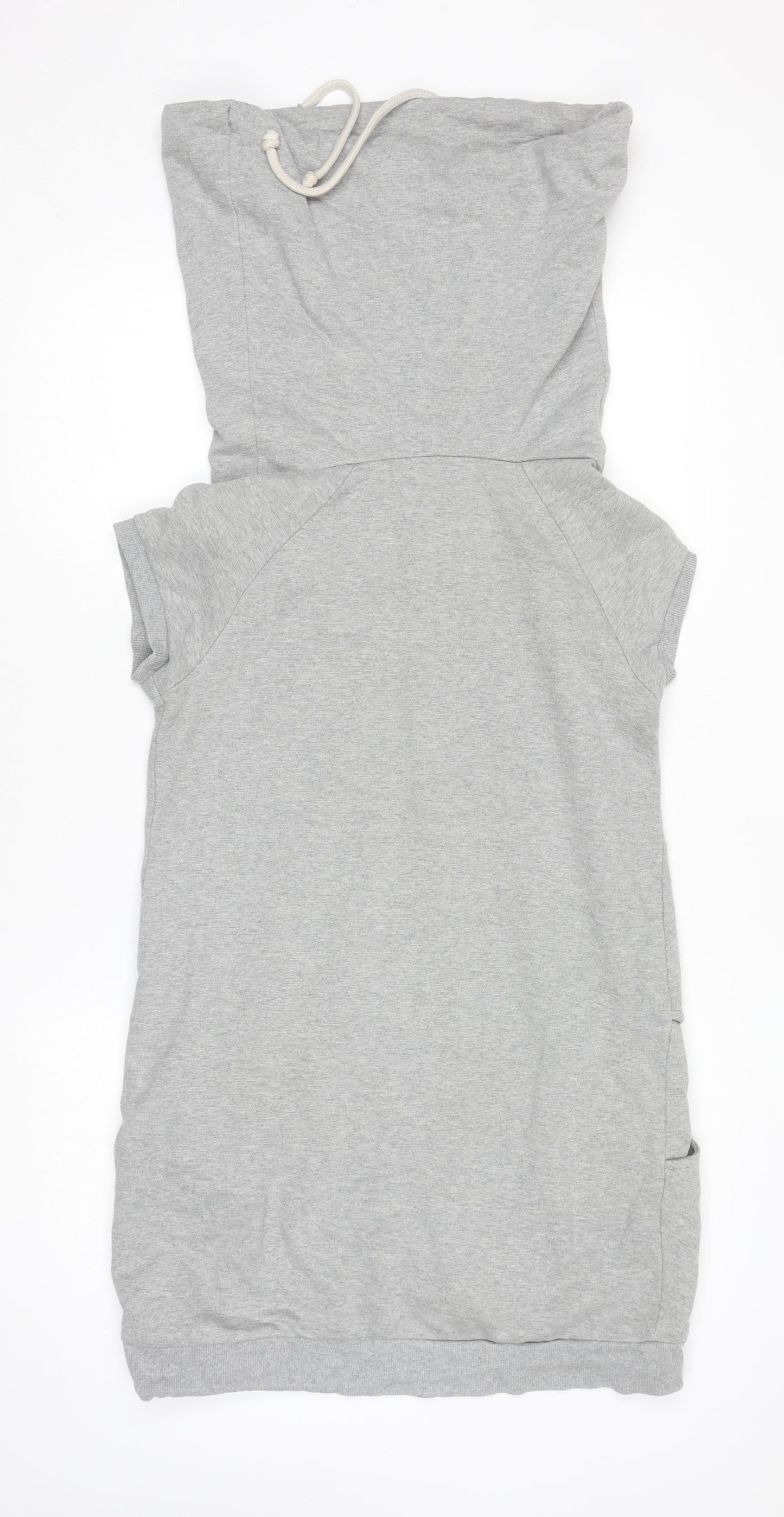 Fenchurch Women's Grey Short Sleeve Pullover Hoodie Tunic Size S