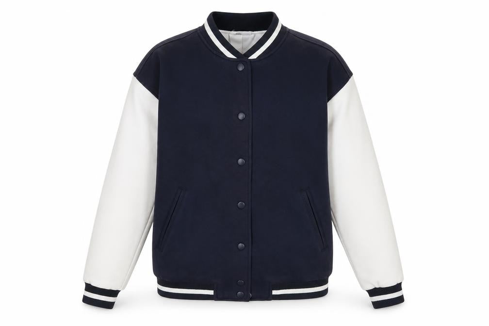 Zara Men Blue Varsity Jacket Size S Embroidered Paris Logo