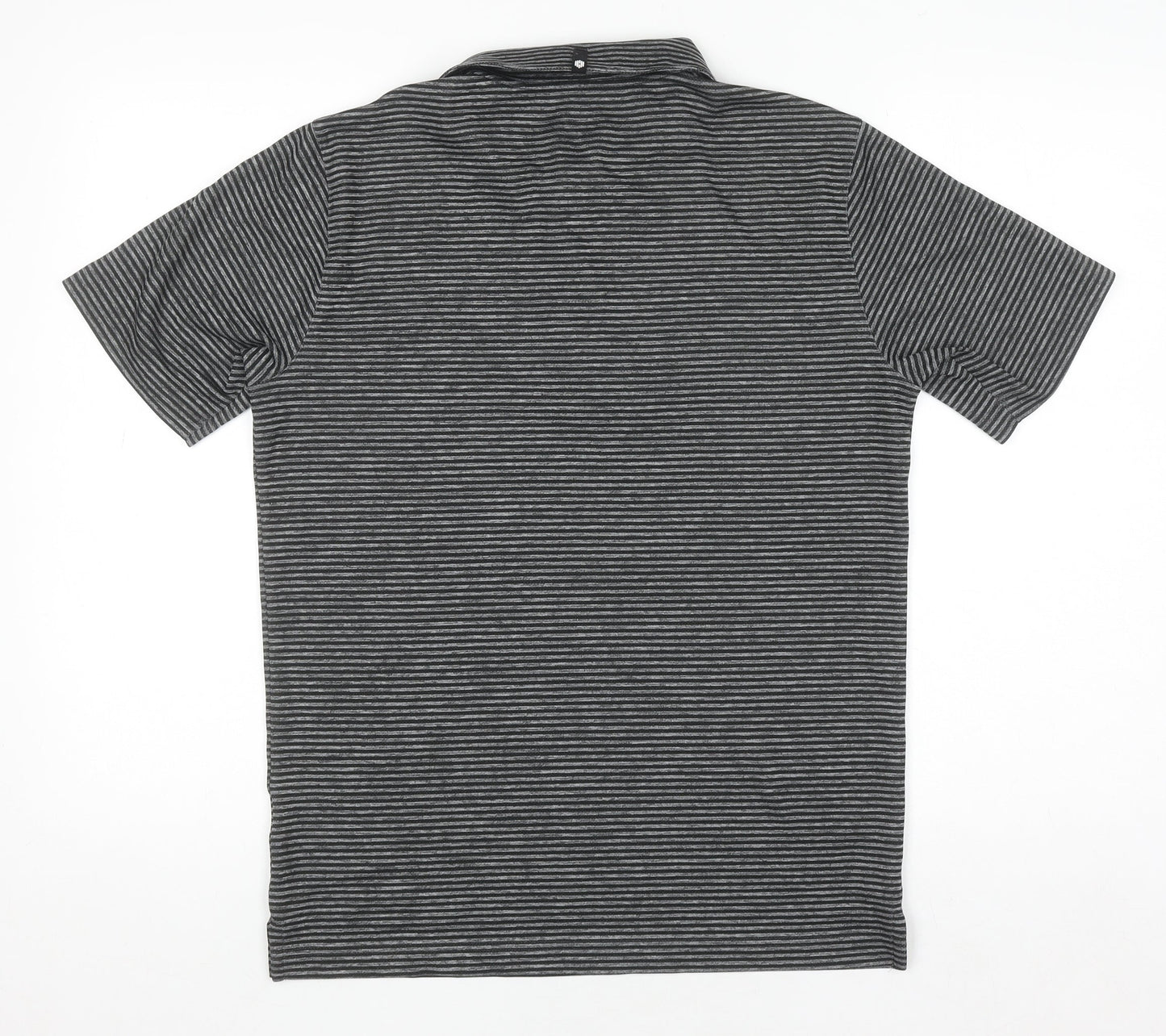 Puma Men’s Grey Striped Polo Shirt Size S Regular Fit