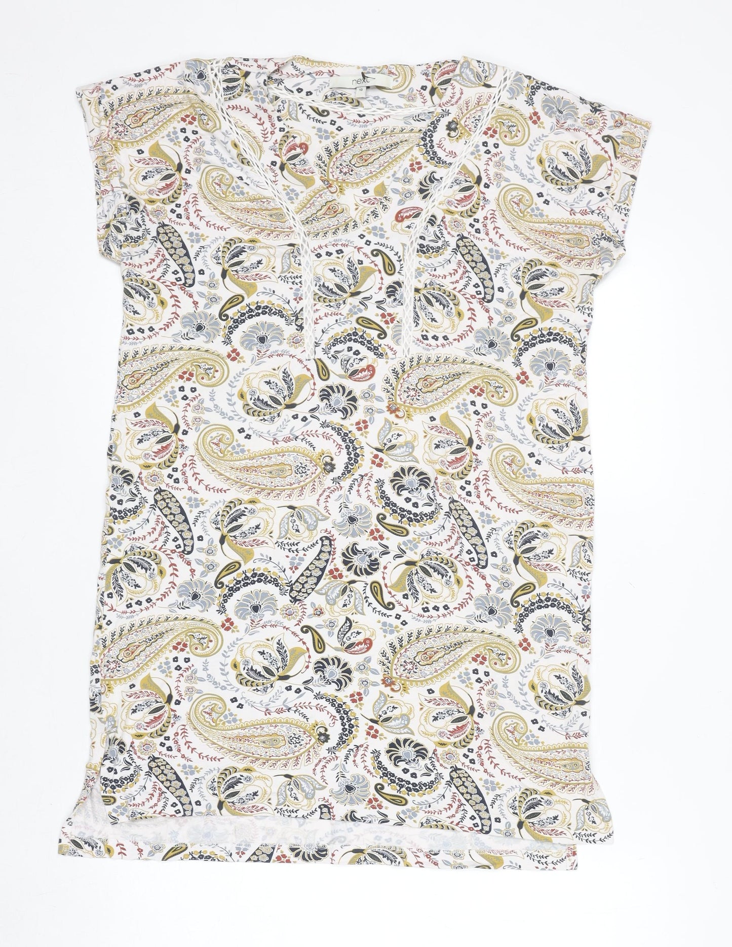 Next Womens Multicoloured Paisley Viscose Tunic Blouse Size 10