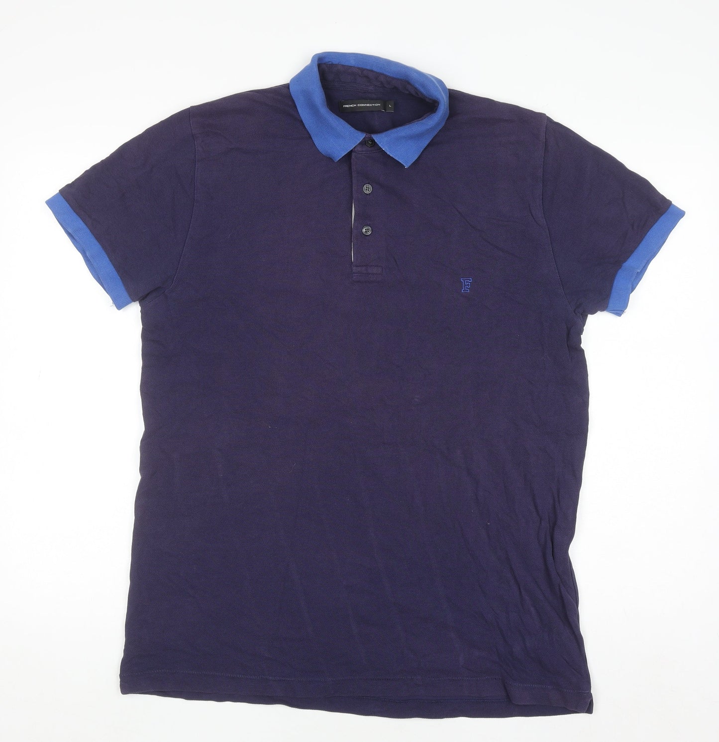 French Connection Men's Purple Polo Shirt Size L Cotton Casual Top