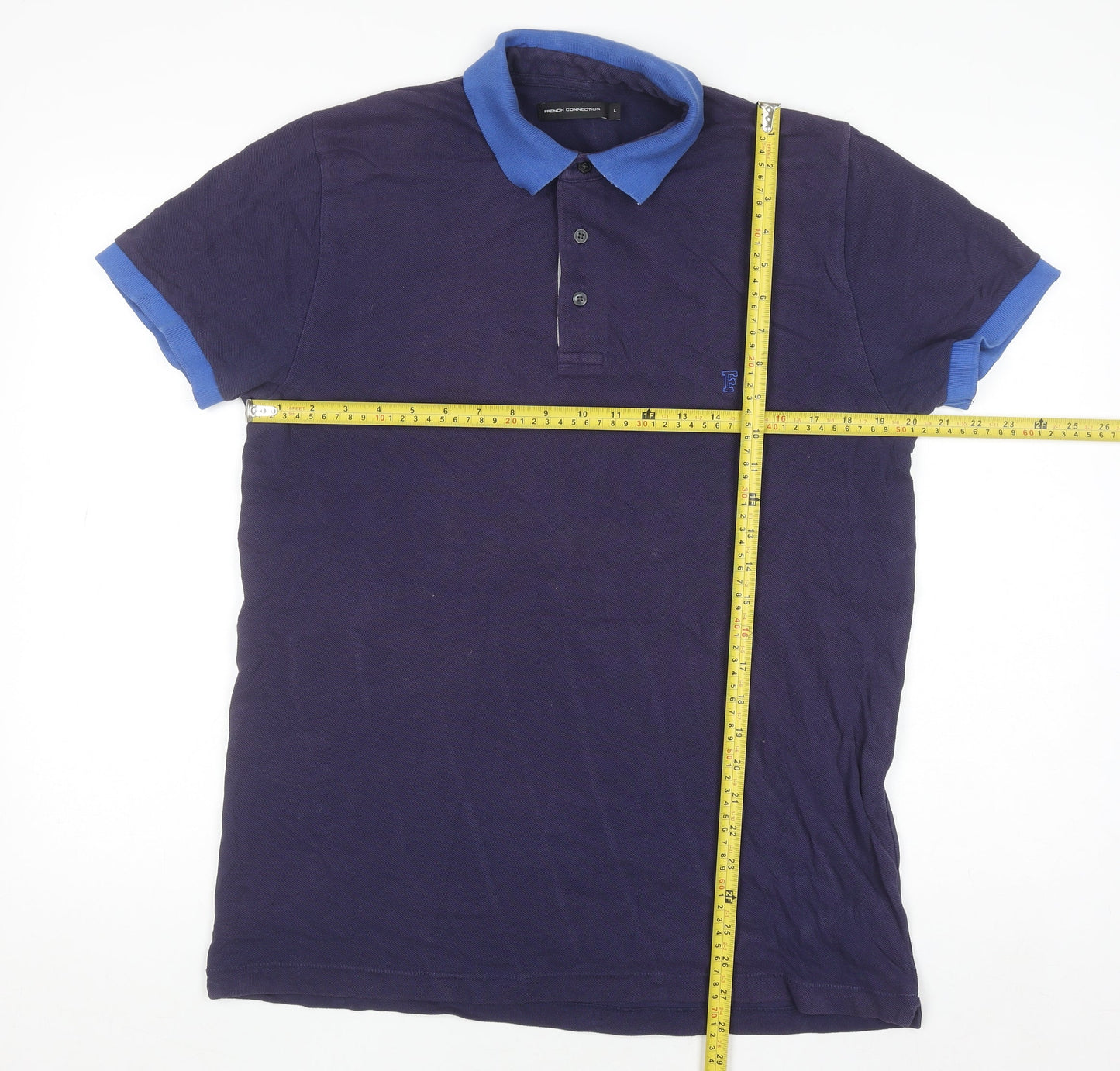 French Connection Men's Purple Polo Shirt Size L Cotton Casual Top