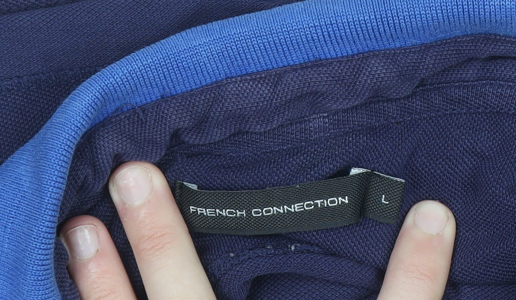 French Connection Men's Purple Polo Shirt Size L Cotton Casual Top