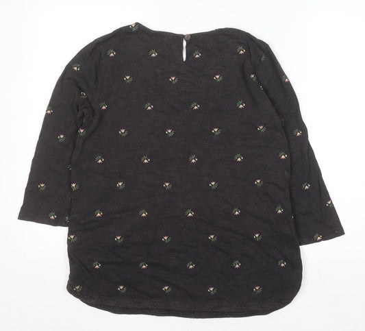 Fat Face Women’s Brown Floral Embroidered Tunic Blouse UK 10