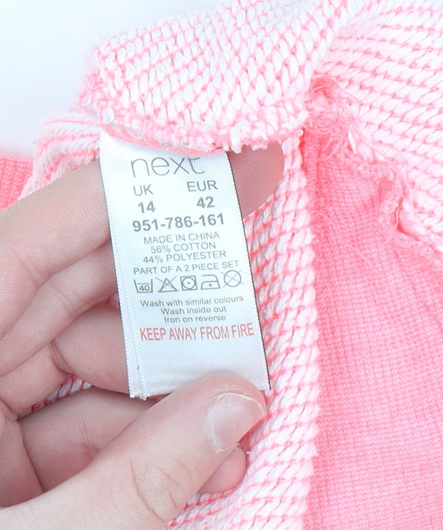 Next Women’s Pink Cotton Blend Short Sleeve Jersey T-Shirt Size 14