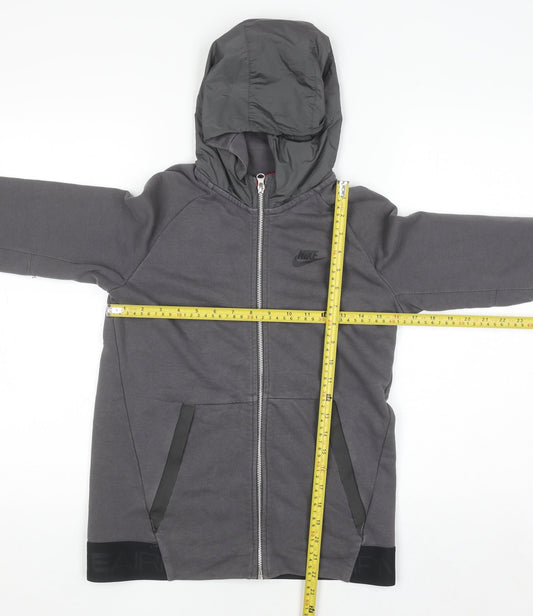 Nike Teens Grey Full Zip Hoodie Air Max Logo L 12-13 Yrs
