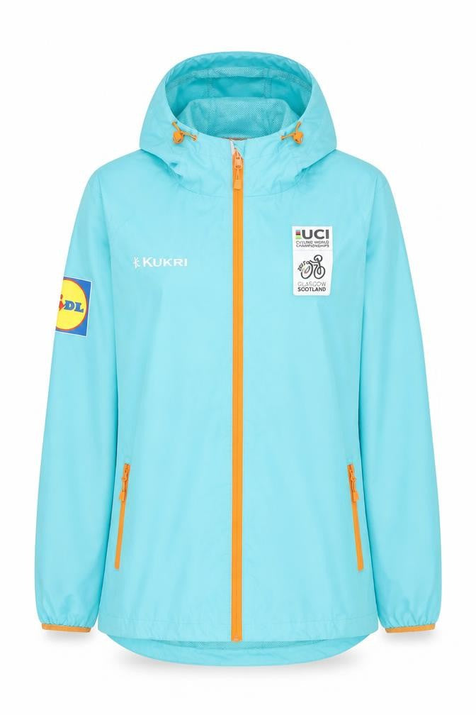 Kukri Womens Blue Hooded Waterproof Jacket Size 12 UCI Glasgow Scotland