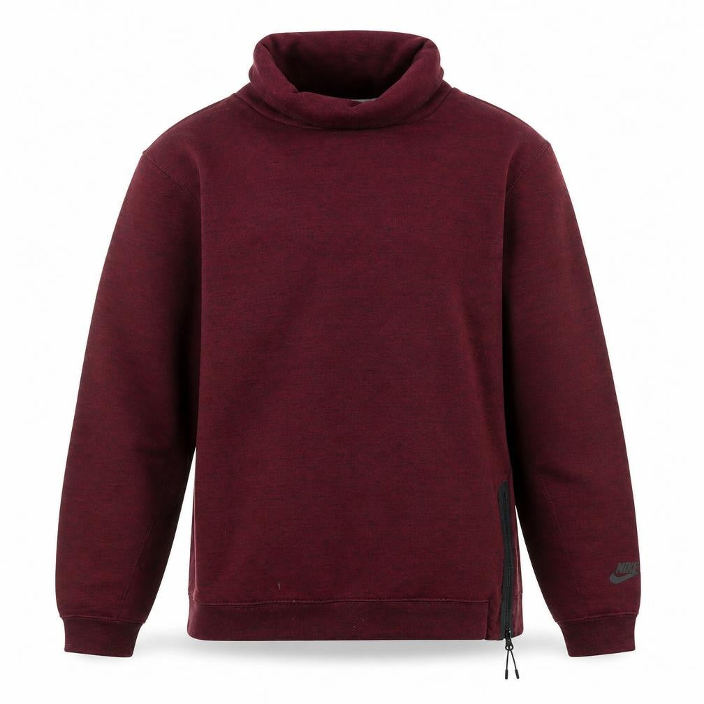 Nike Men's Red High Neck Pullover Sweatshirt Zip L