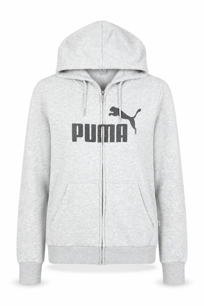 Puma Womens Grey Full Zip Hoodie Size 8 Cotton Blend