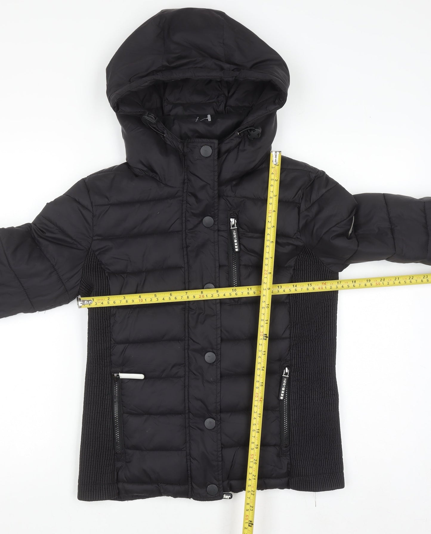 Superdry Men's Black M Fuji Double Zip Hooded Puffer Jacket
