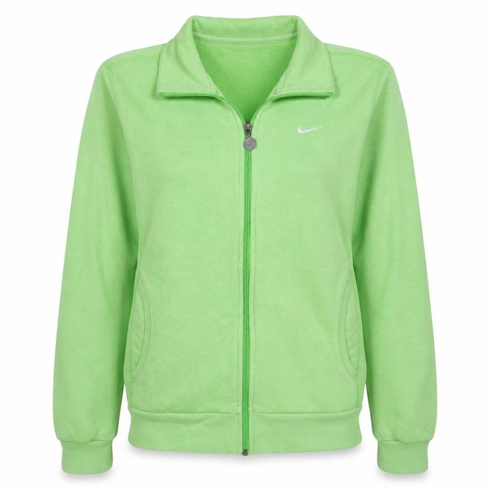 Nike Women Green Full Zip Sweatshirt Size L Fleece Jacket