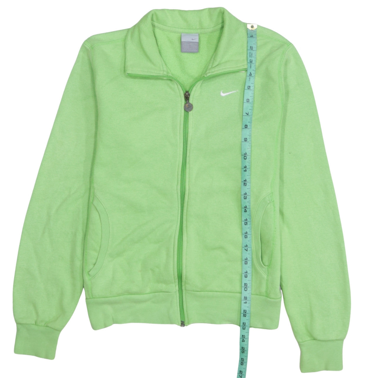 Nike Women Green Full Zip Sweatshirt Size L Fleece Jacket