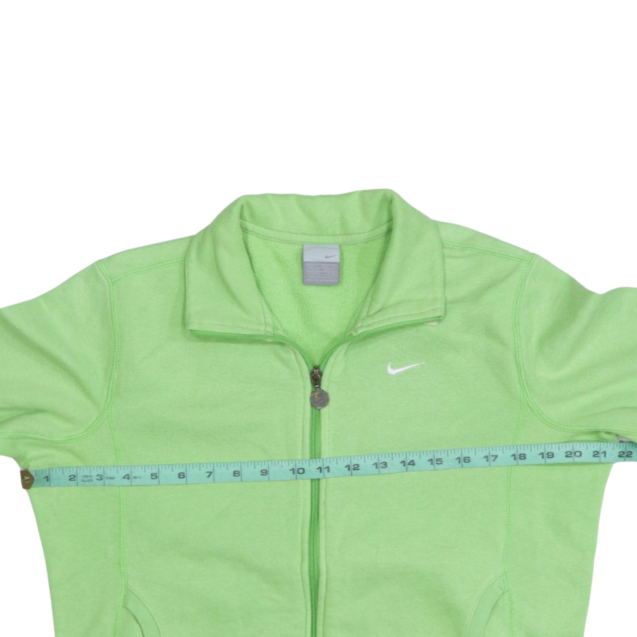 Nike Women Green Full Zip Sweatshirt Size L Fleece Jacket