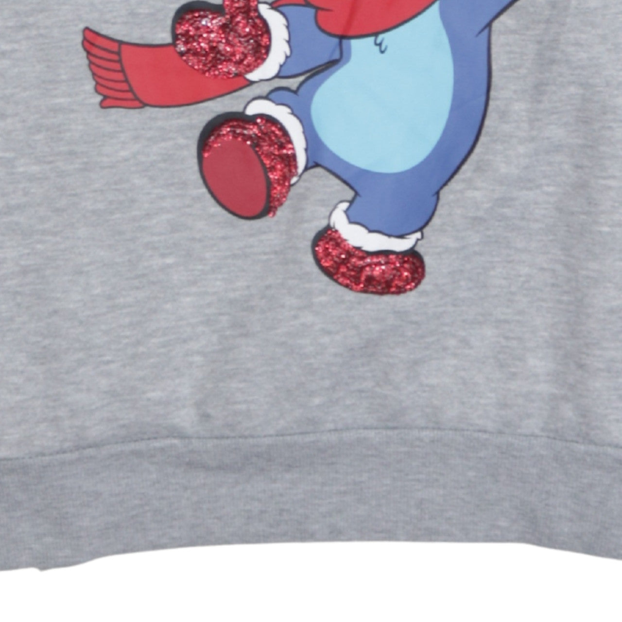 Disney Women Grey Stitch Christmas Sweatshirt Size S 10/12
