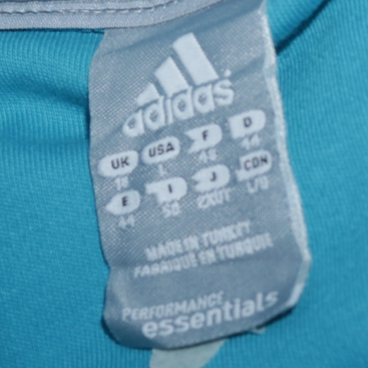 Adidas Women Blue Full Zip Sweatshirt Size 14 Organic Cotton Essentials