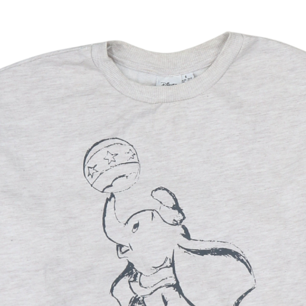 Disney Women Grey Dumbo Crew Neck Pullover Sweatshirt Size S 10/12