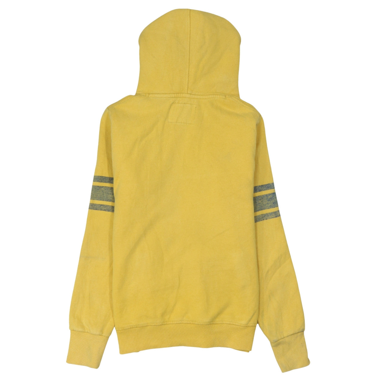 Superdry Women's Yellow Pullover Hoodie Size 12 Graphic Print Cotton