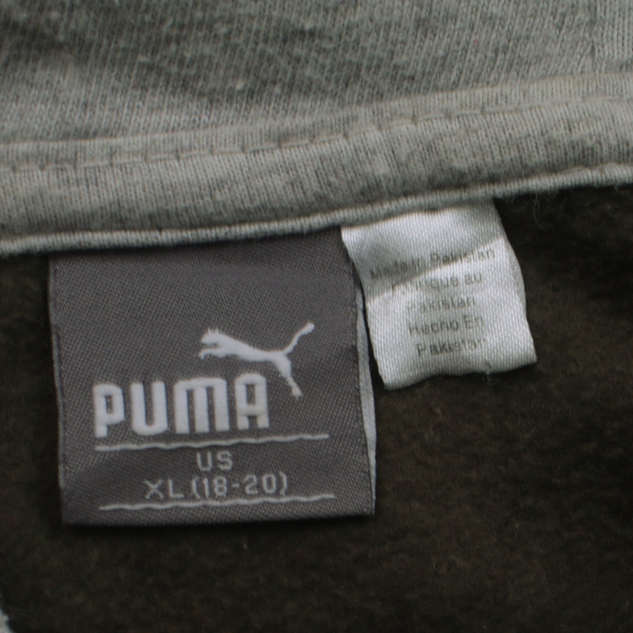 Puma Womens Green XL Pullover Hoodie with Silver Logo