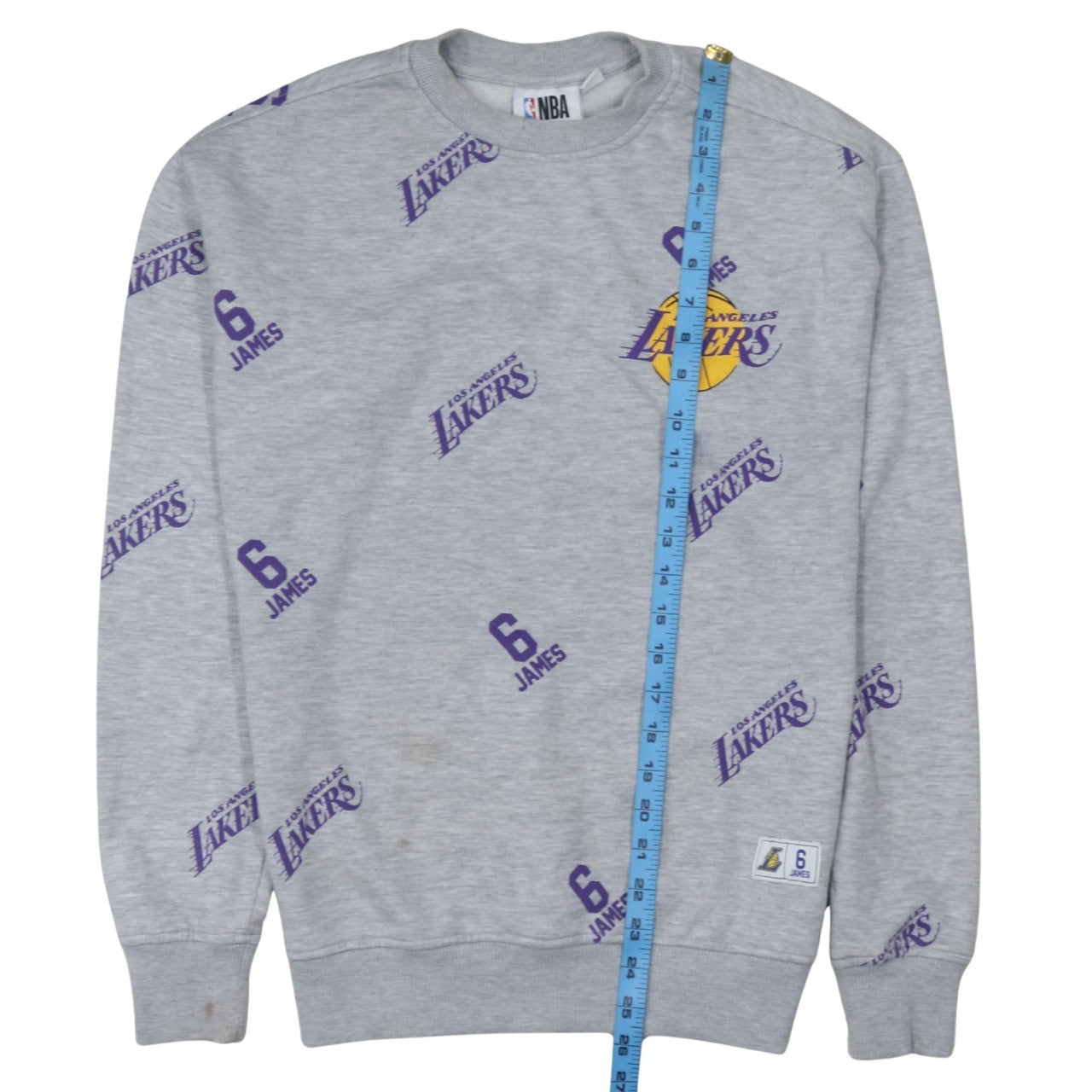 Primark NBA Los Angeles Lakers Grey Men's Small Crew Neck Sweatshirt