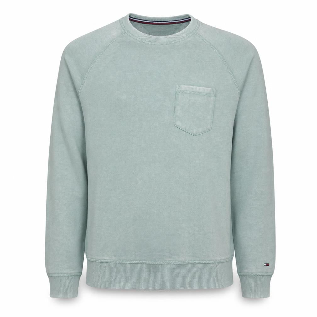 Hilfiger Denim Men's Green Crew Neck Sweatshirt M Regular Fit
