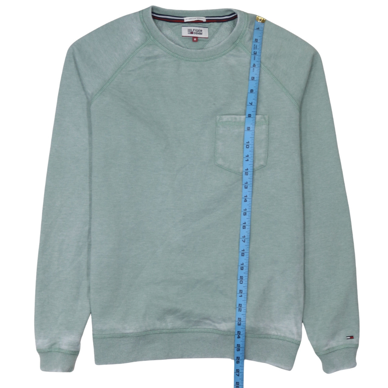 Hilfiger Denim Men's Green Crew Neck Sweatshirt M Regular Fit
