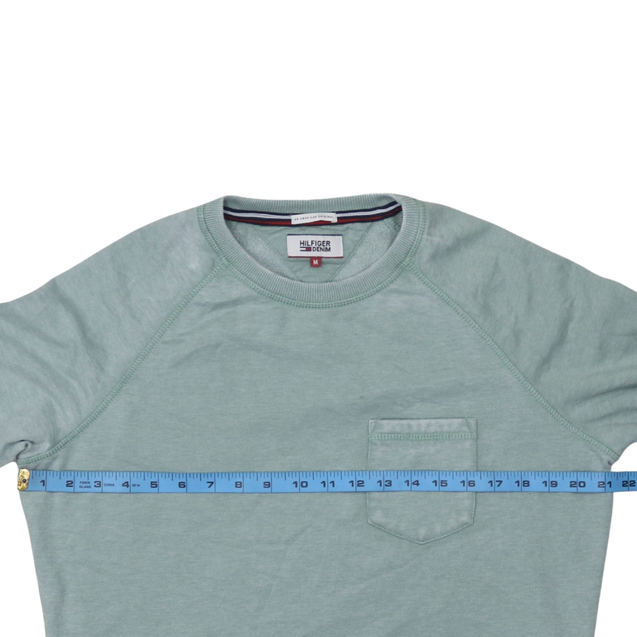 Hilfiger Denim Men's Green Crew Neck Sweatshirt M Regular Fit