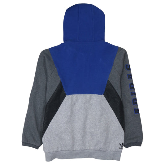 Adidas Mens Blue Grey Full Zip Hoodie Size M Sportswear