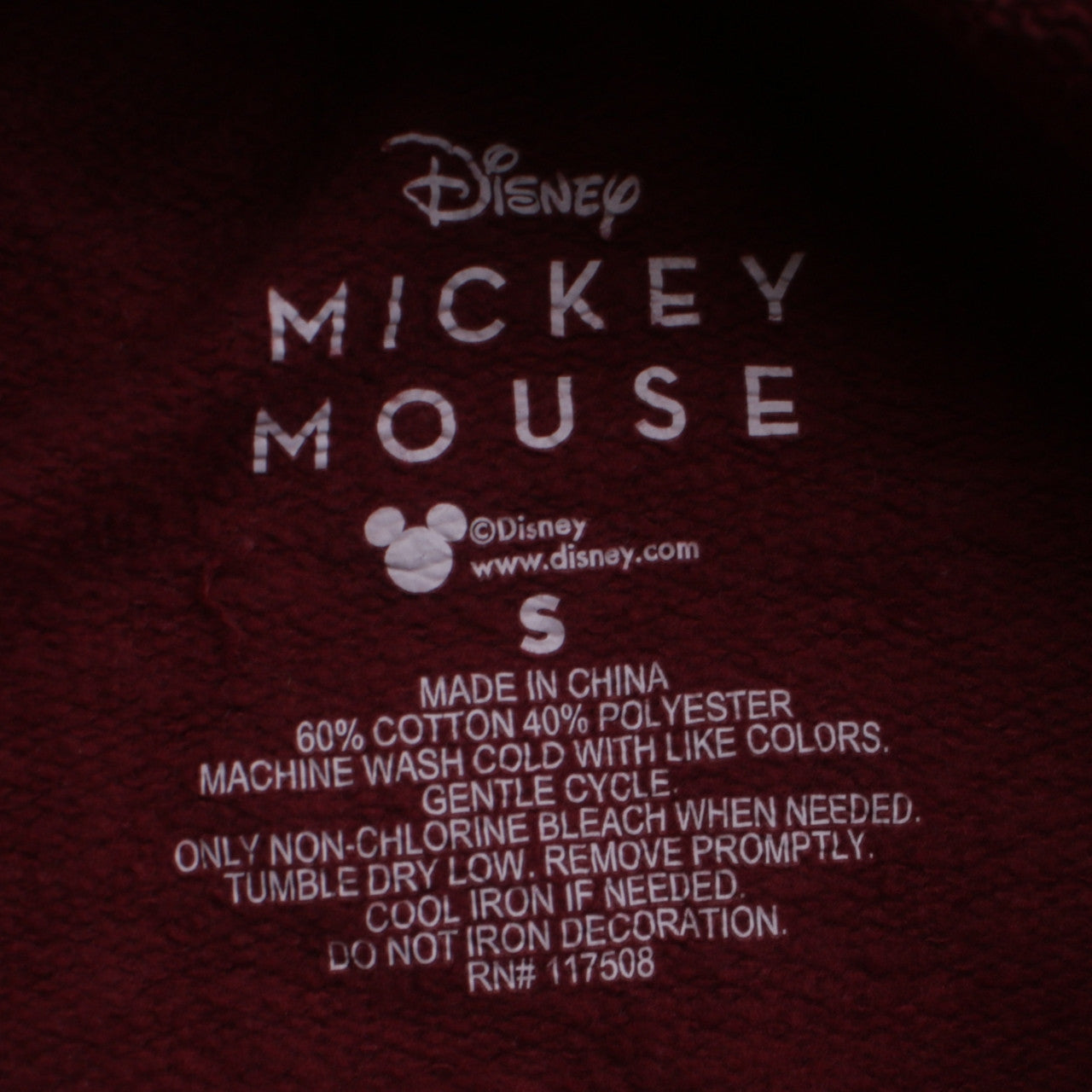 Disney Mickey Mouse Red Pullover Hoodie Men S Graphic Print