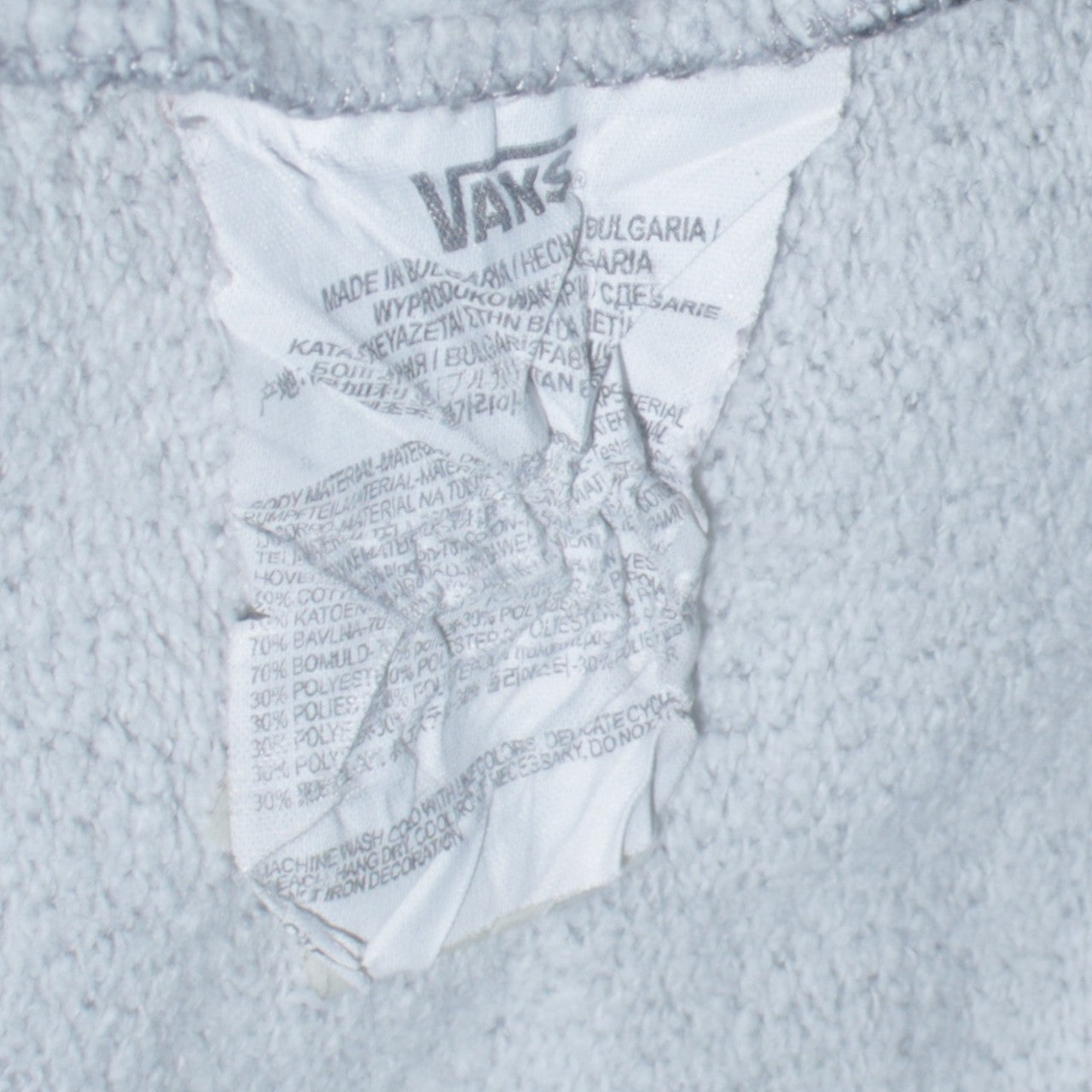 Vans Men Grey Large Logo Crew Neck Pullover Sweatshirt