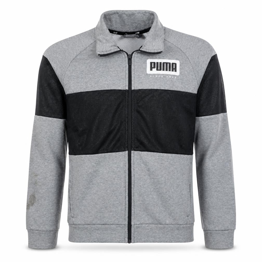 Puma Men's Grey Full Zip Sports Sweatshirt Size L